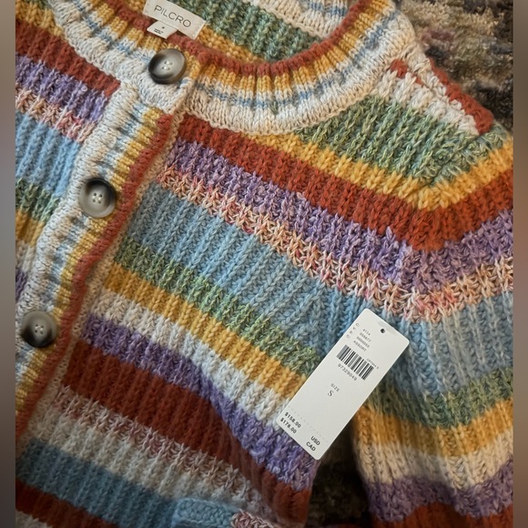 Nwt pilcro Striped Multicolor Button-Up Cardigan - Picture 5 of 5